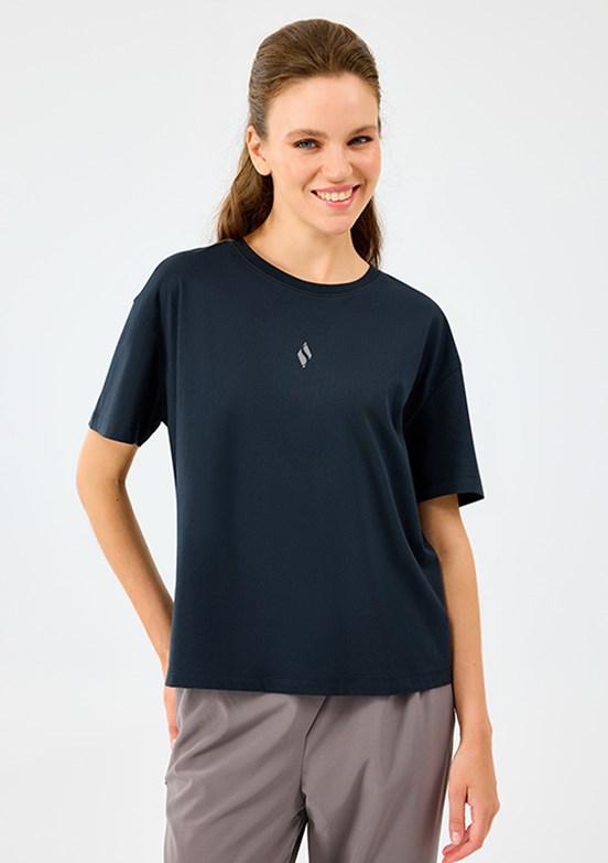 SKECHERS Siyah Kadın W Light Fabric Baskılı T-Shirt