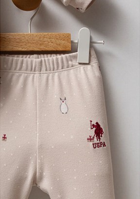 US POLO ASSN Bej Erkek Bebek Eşofman Altı