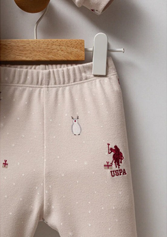 US POLO ASSN Bej Erkek Bebek Eşofman Altı