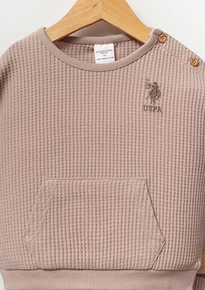 US POLO ASSN Bej Erkek Bebek Eşofman Altı