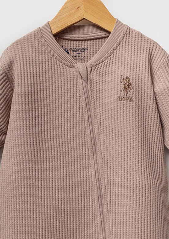 US POLO ASSN Bej Erkek Bebek Tulum Elbise