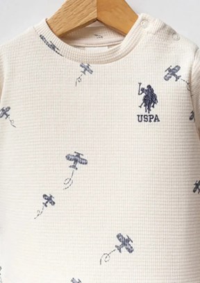 US POLO ASSN Beyaz Erkek Bebek Eşofman Altı