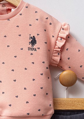 US POLO ASSN Turuncu Kız Bebek Eşofman Altı