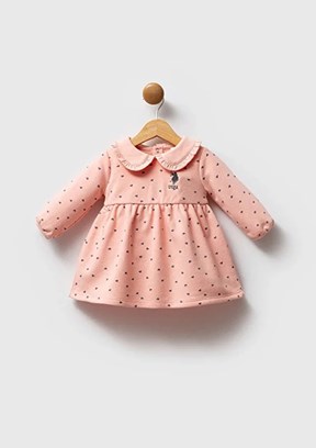 US POLO ASSN Turuncu Kız Bebek Basic Elbise