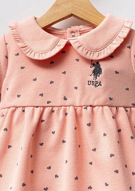 US POLO ASSN Turuncu Kız Bebek Basic Elbise