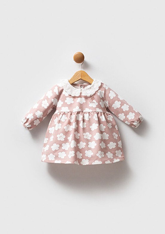 US POLO ASSN Pembe Kız Bebek Basic Elbise