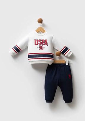 US POLO ASSN Beyaz Erkek Bebek Eşofman Altı