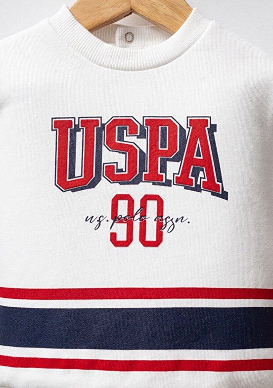 US POLO ASSN Beyaz Erkek Bebek Eşofman Altı