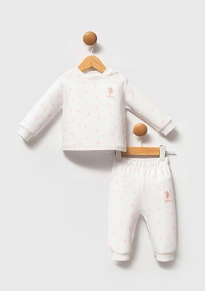 US POLO ASSN Beyaz Kız Bebek Eşofman Altı