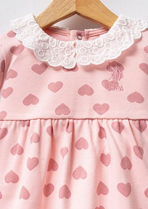 US POLO ASSN Pembe Kız Bebek Basic Elbise