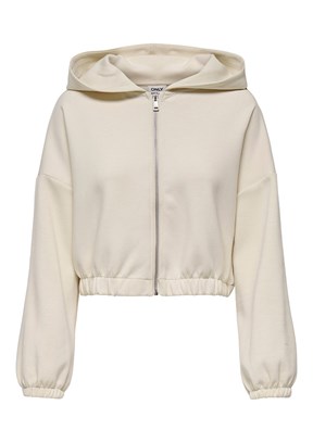 ONLY Gri Kadın Fermuarlı Kapüşonlu Sweatshirt