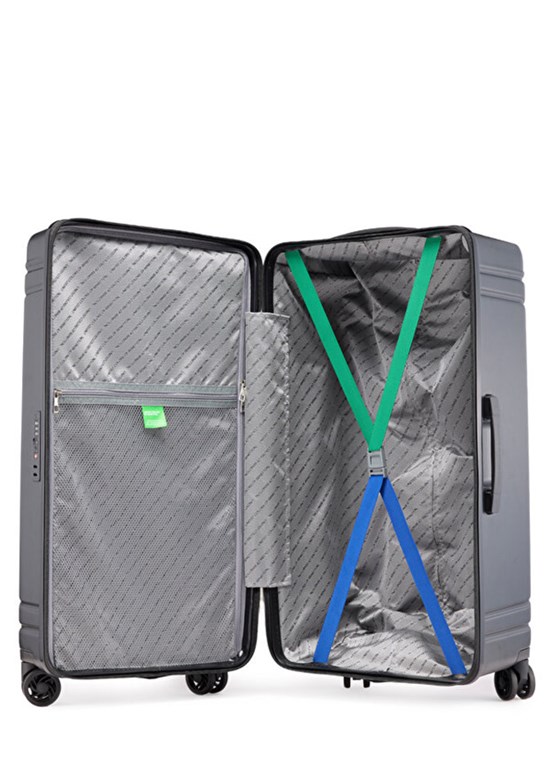 BENETTON Siyah Unisex Trolley 70 cm Büyük Valiz