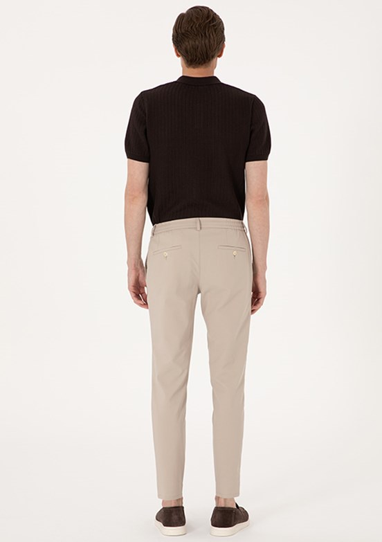 PİERRE CARDİN Erkek Bej Regular Pantolon