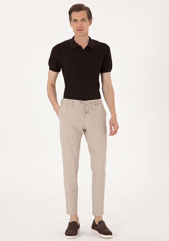 PİERRE CARDİN Bej Erkek Regular Pantolon