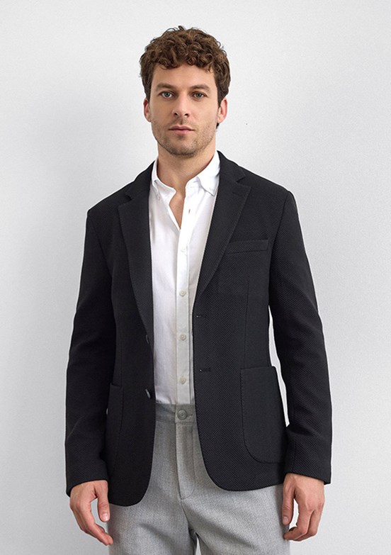 BACKANDBOND Siyah Erkek Mono Yaka Ceket