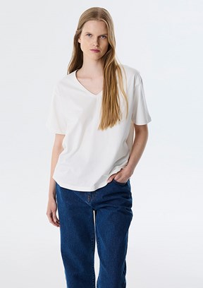 TWİST Beyaz Kadın V Yaka T-Shirt