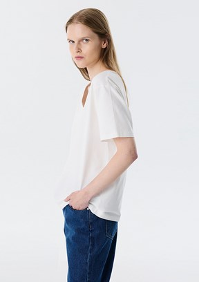 TWİST Beyaz Kadın V Yaka T-Shirt
