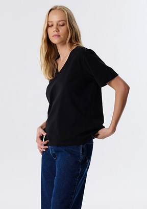 TWİST Siyah Kadın V Yaka T-Shirt