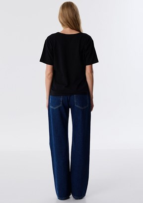 TWİST Siyah Kadın V Yaka T-Shirt
