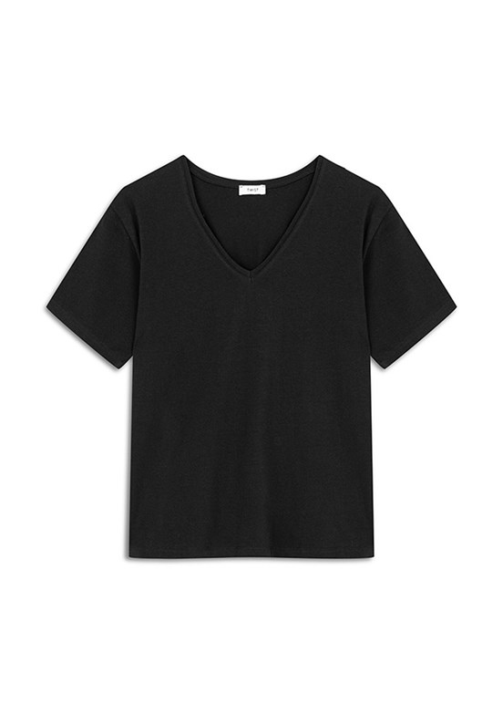 TWİST Siyah Kadın V Yaka T-Shirt
