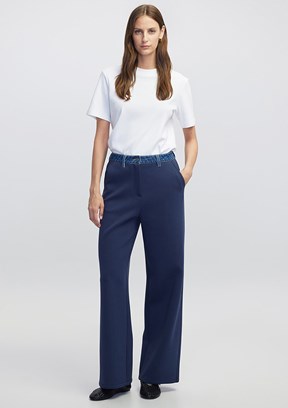 İPEKYOL Lacivert Kadın Denim Mix Pantolon