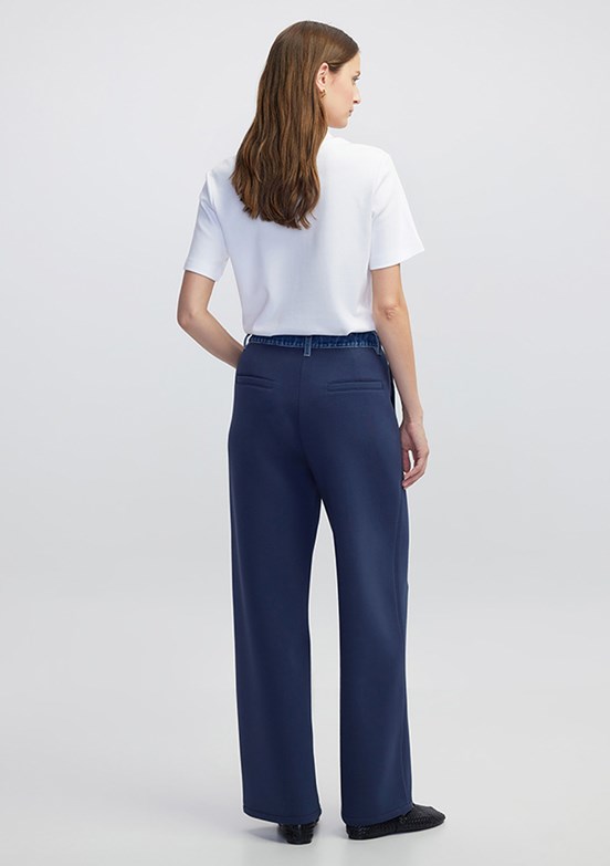 İPEKYOL Lacivert Kadın Denim Mix Pantolon