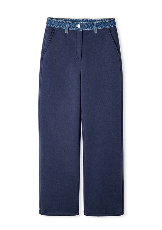 İPEKYOL Lacivert Kadın Denim Mix Pantolon