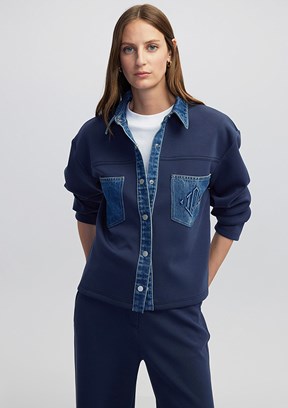 İPEKYOL Lacivert Kadın Denim Mix Sweatshirt