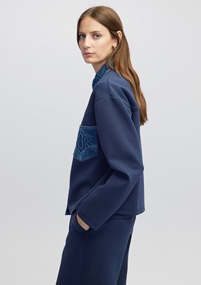 İPEKYOL Lacivert Kadın Denim Mix Sweatshirt