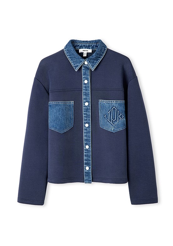 İPEKYOL Lacivert Kadın Denim Mix Sweatshirt