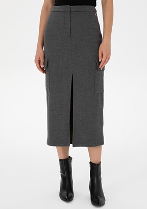 PİERRE CARDİN Antrasit Kadın Oversize Etek