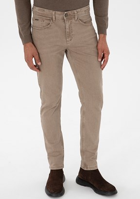 PİERRE CARDİN Bej Erkek Slim Jean Pantolon