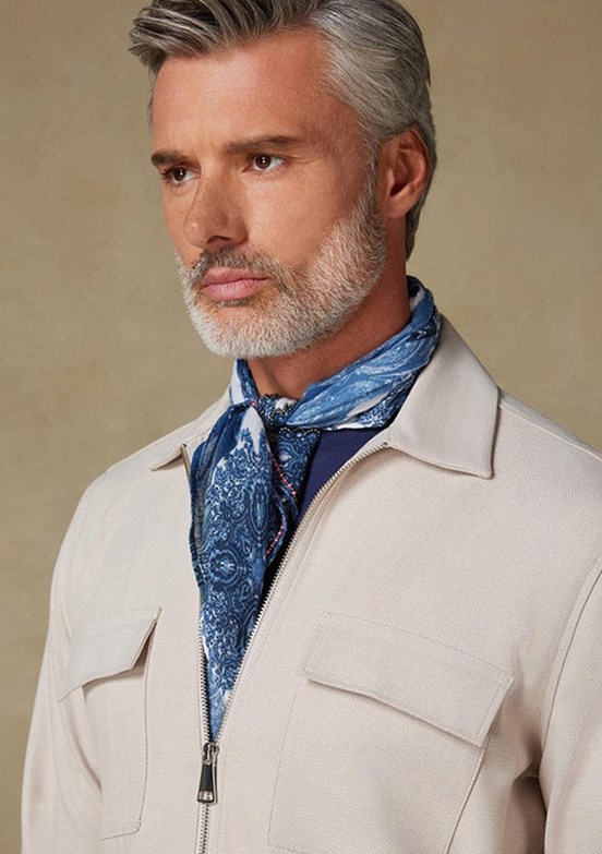 ABBATE Bej Verso Twill Overshirt Polyviskon Karışımlı Oversize Fit Klasik Yaka Erkek Çizgili Gömlek