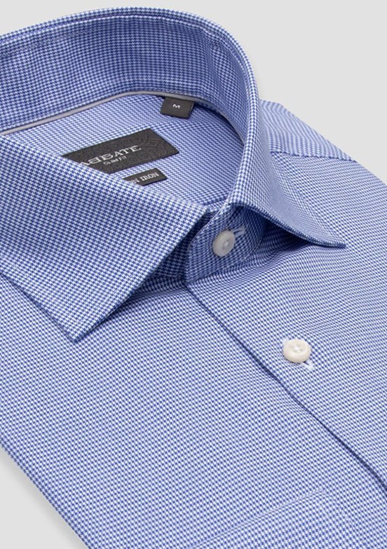 ABBATE Açık Mavi Fabio Non Iron Twill Pamuklu Comfort Fit Açık Mavi Klasik Yaka Erkek Düz Gömlek