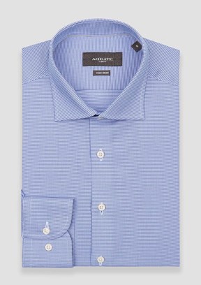 ABBATE Açık Mavi Fabio Non Iron Twill Pamuklu Comfort Fit Açık Mavi Klasik Yaka Erkek Düz Gömlek