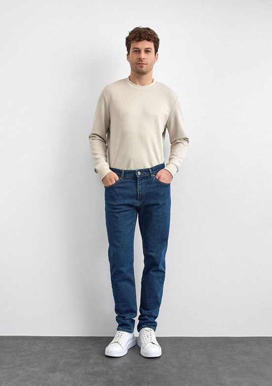 BACKANDBOND - B35W35010 Erkek Lacivert Normal Bel Jean Pantolon