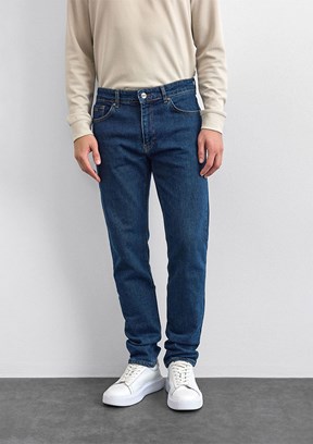 BACKANDBOND - B35W35010 Erkek Lacivert Normal Bel Jean Pantolon