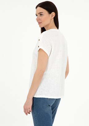 PİERRE CARDİN Beyaz Kadın Regular T-Shirt