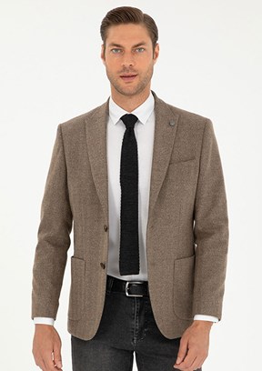 PİERRE CARDİN Erkek Füme Slim Ceket