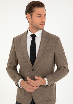 PİERRE CARDİN Erkek Füme Slim Ceket