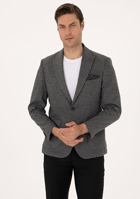 PİERRE CARDİN Erkek Füme Slim Ceket