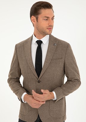 PİERRE CARDİN Erkek Füme Slim Ceket
