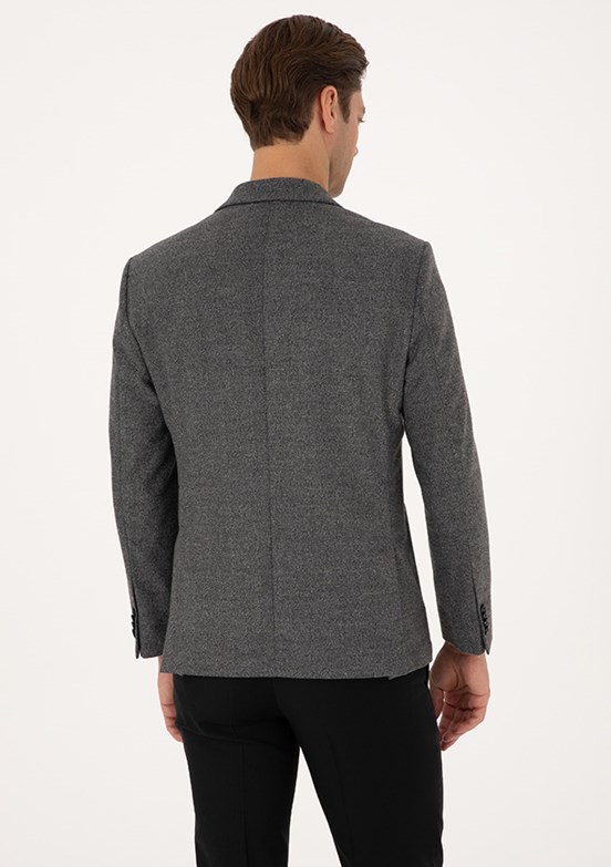 PİERRE CARDİN Erkek Füme Slim Ceket