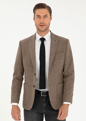 PİERRE CARDİN Füme Erkek Slim Ceket