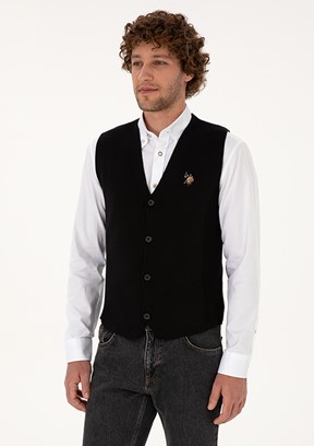 US POLO ASSN Siyah Erkek Triko Hırka