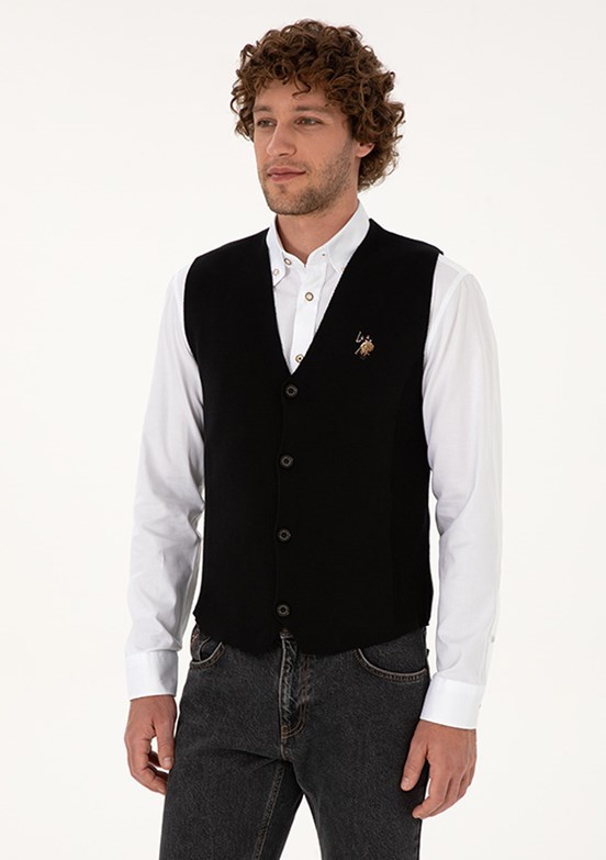 US POLO ASSN Siyah Erkek Triko Hırka