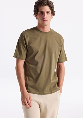LEE COOPER Hevass - 261 Lcm 242001 Erkek Yeşil Bisiklet Yaka T-Shirt