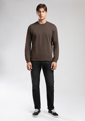 LEE COOPER Kahverengi Erkek O Yaka Sweatshirt