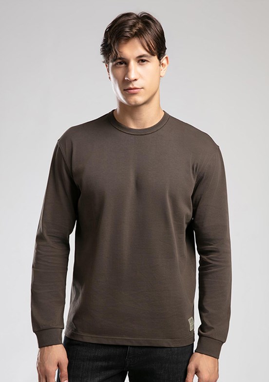 LEE COOPER Kahverengi Erkek O Yaka Sweatshirt