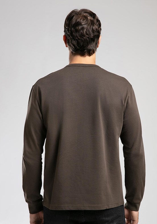 LEE COOPER Kahverengi Erkek O Yaka Sweatshirt
